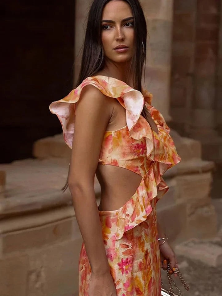 Ruffled floral dress