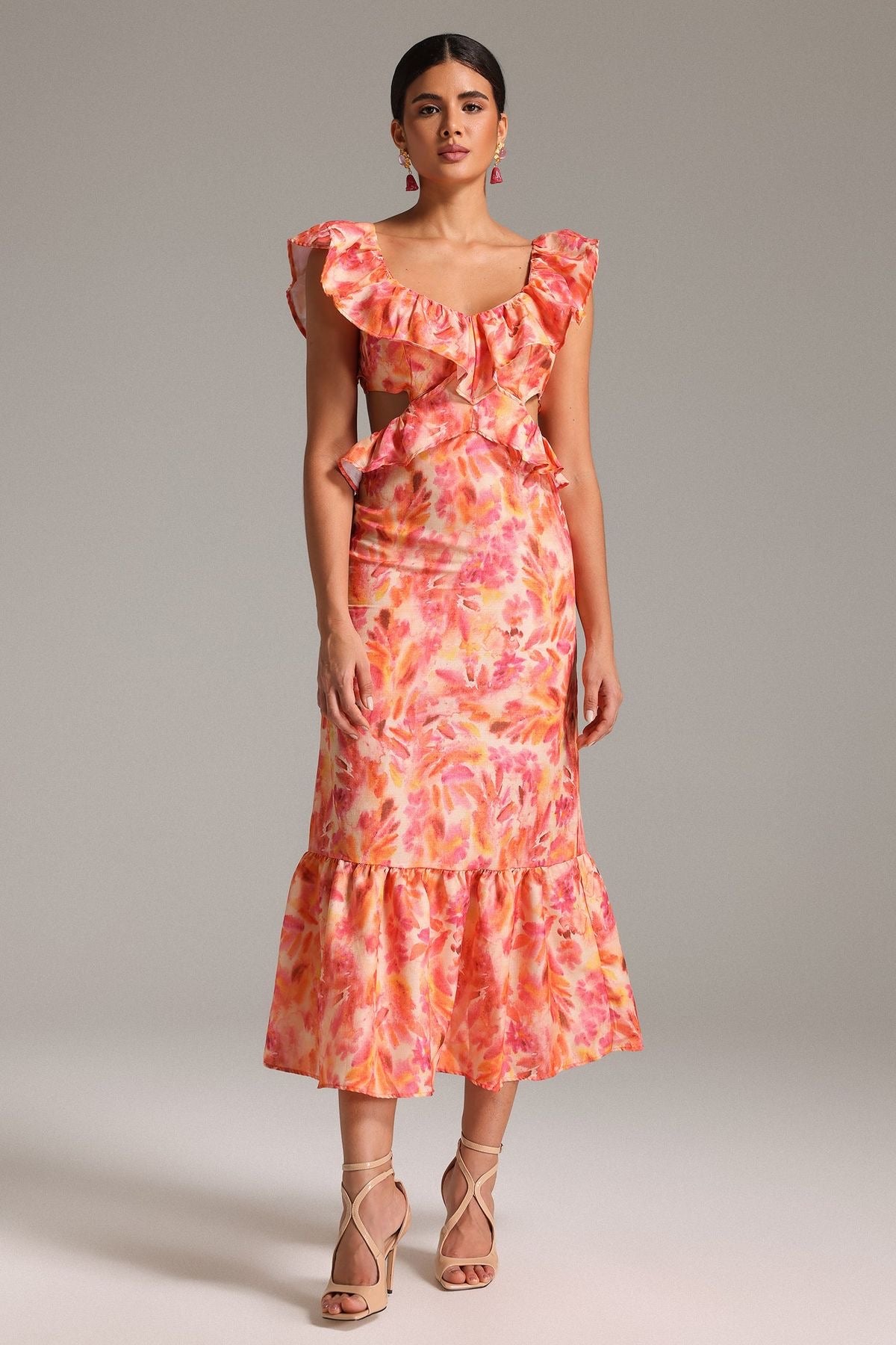 Ruffled floral dress