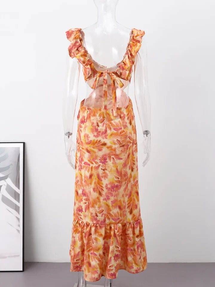 Ruffled floral dress