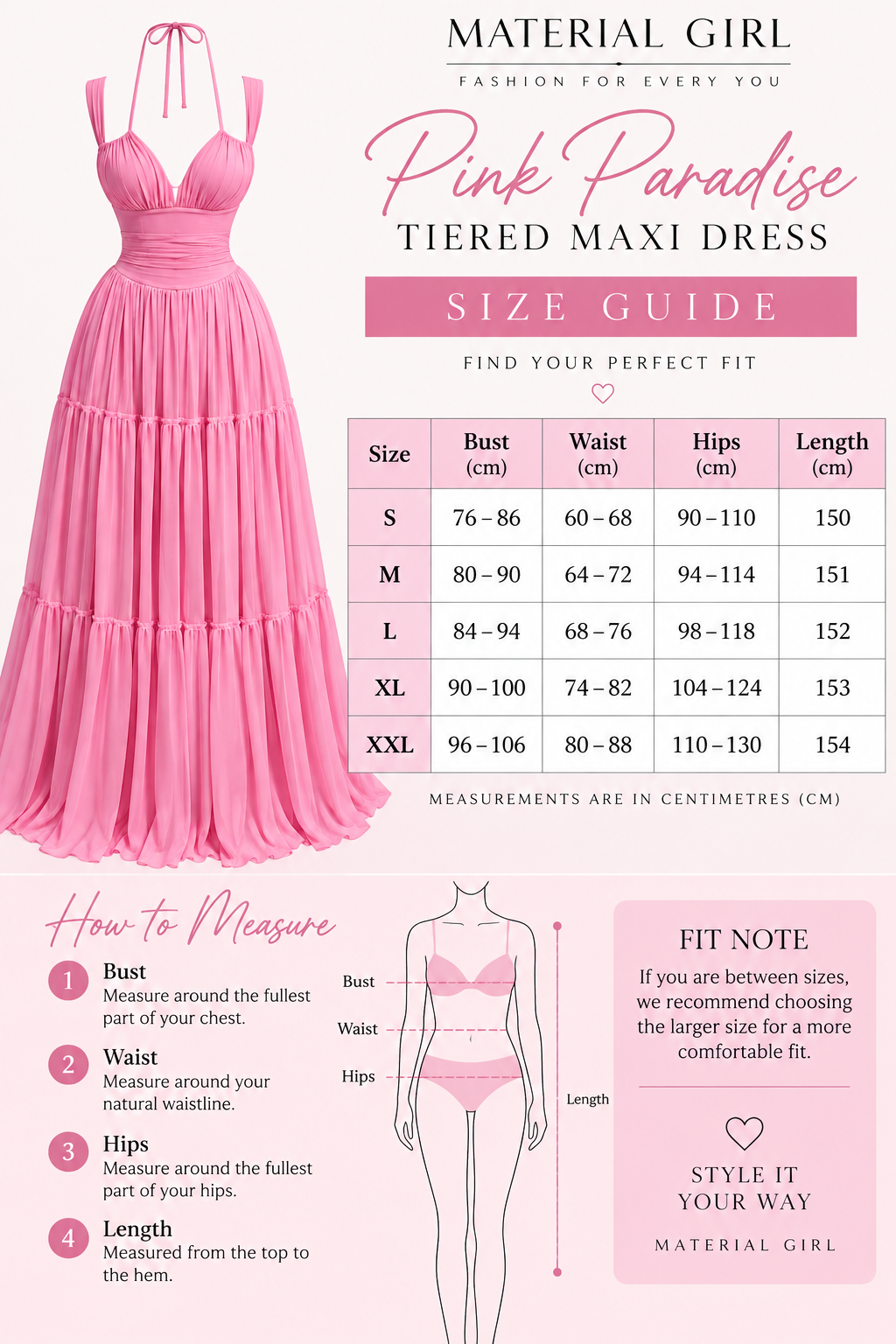 Pink Paradise Tiered Maxi Dress