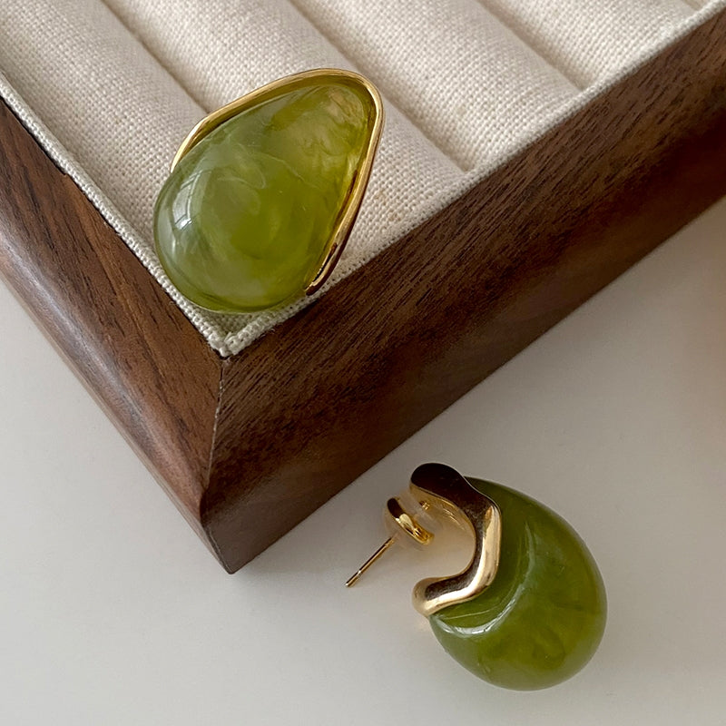 Jade Glow Studs