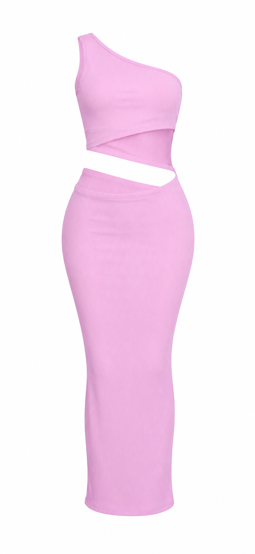 Bubblegum Bliss One-Shoulder Midi Set