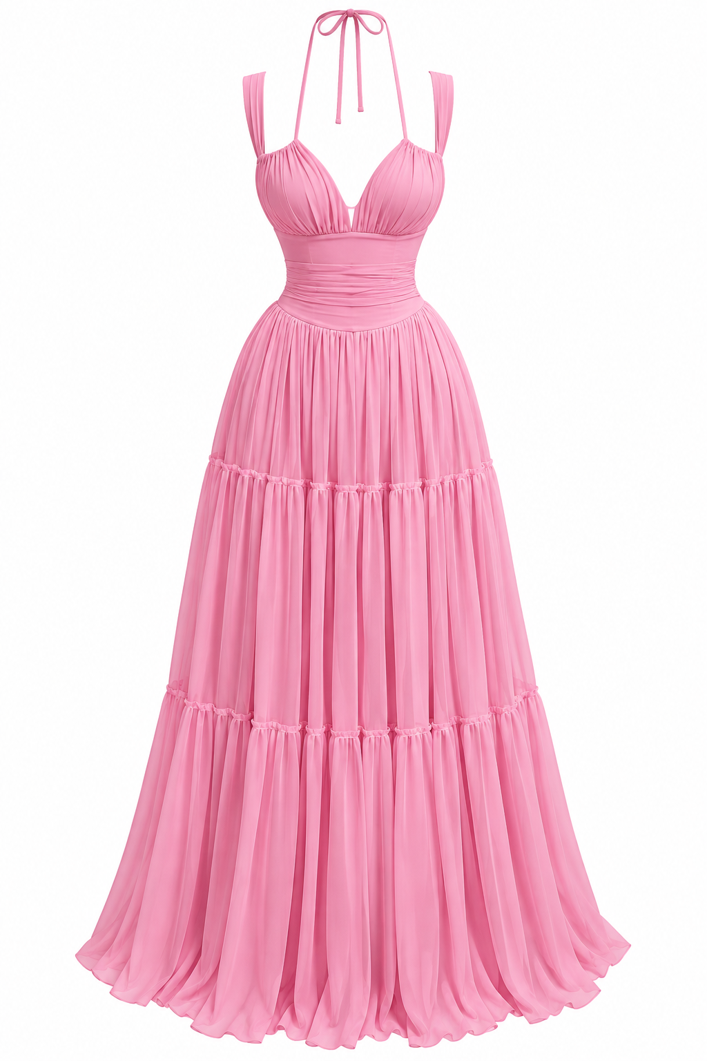 Pink Paradise Tiered Maxi Dress
