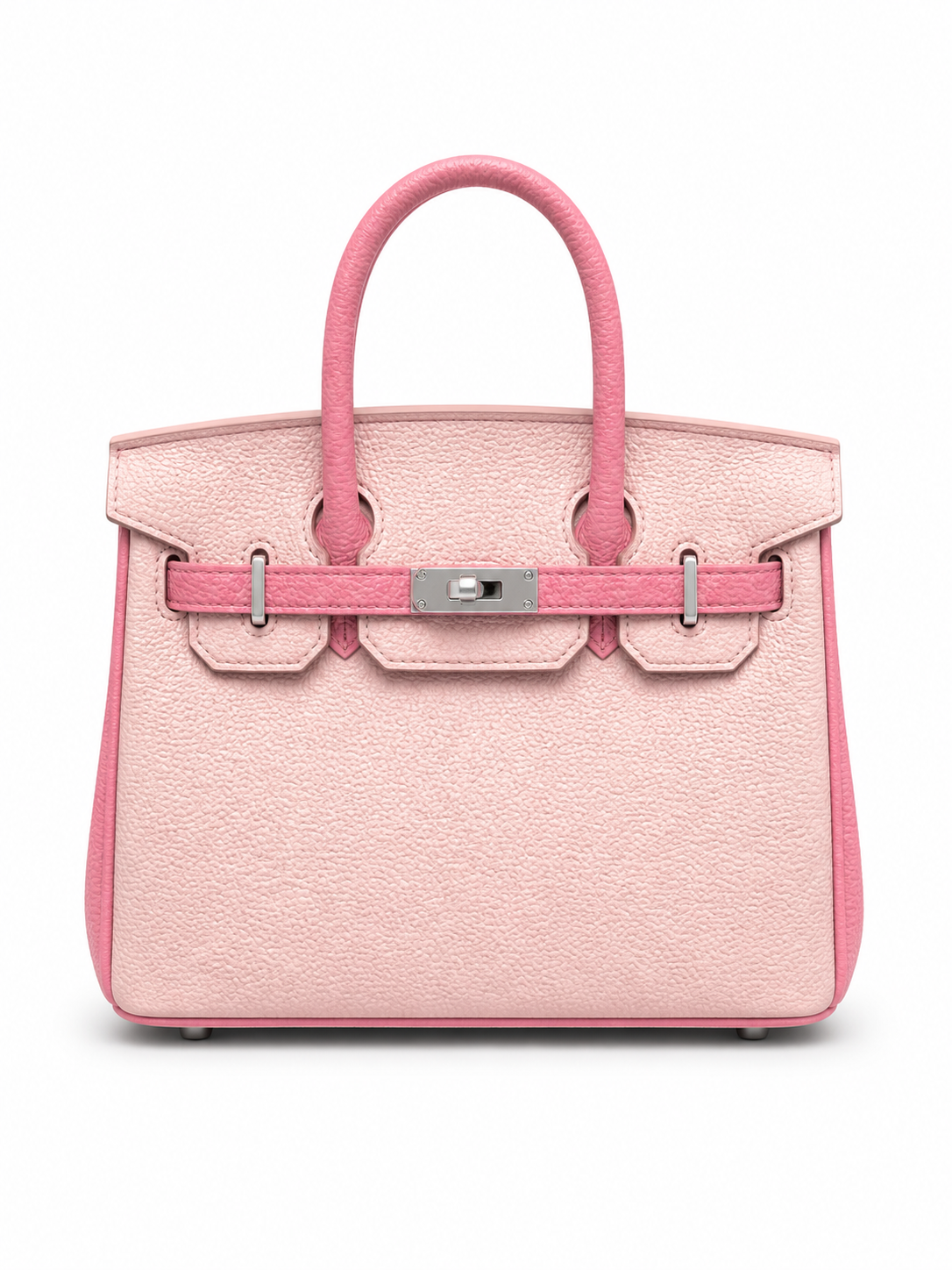 Blush Candy Two-Tone Luxe Top Handle Bag