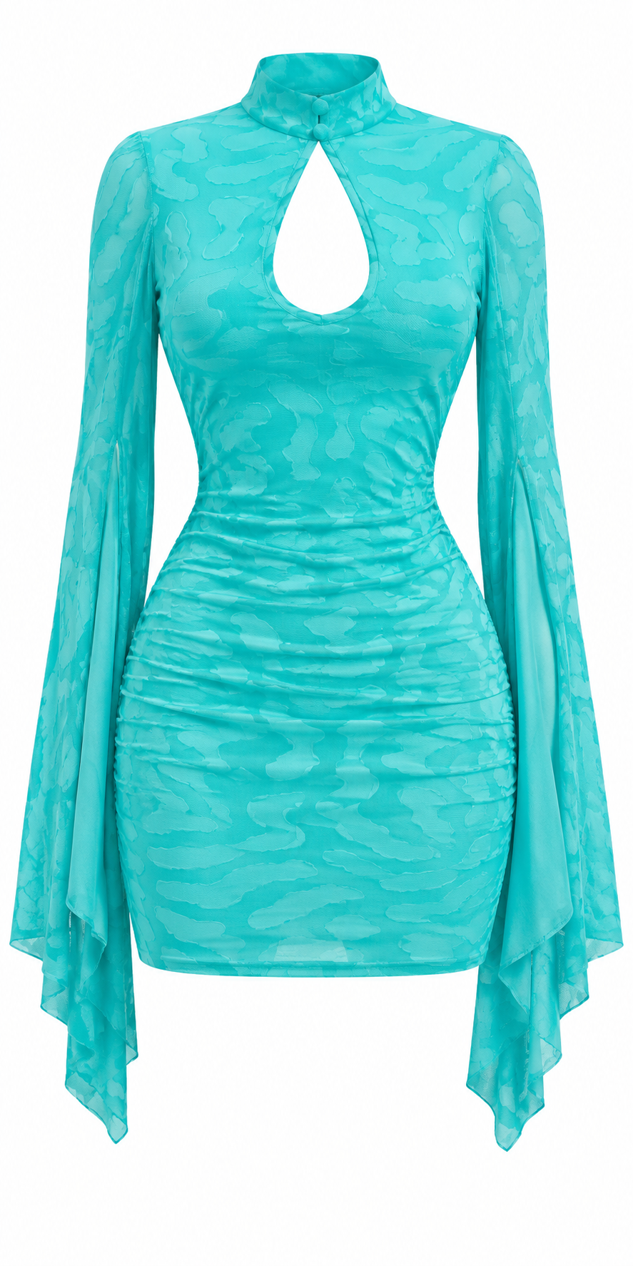 Aqua Mirage Mesh Mini Dress