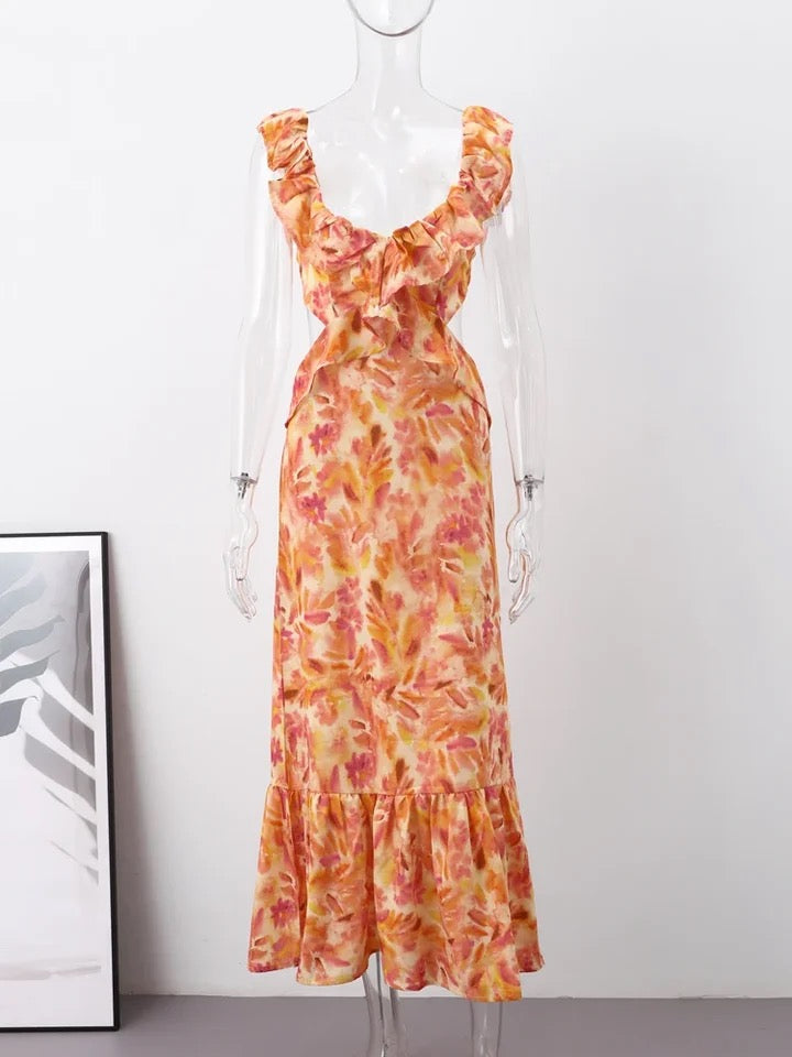 Ruffled floral dress