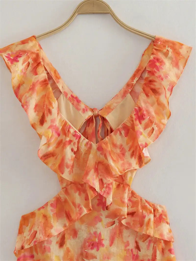 Ruffled floral dress