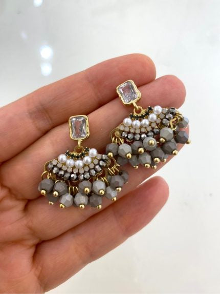 Crystal Pearl Cascade Earrings