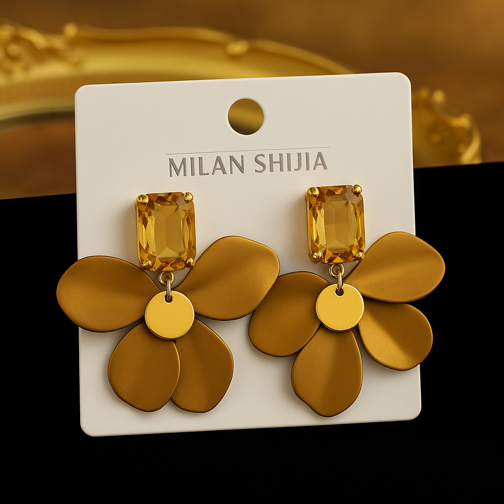 Golden Petal Crystal Drops