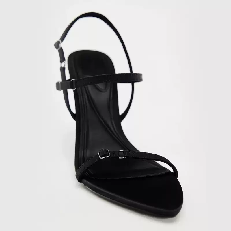 Noir Luxe Stiletto Sandals
