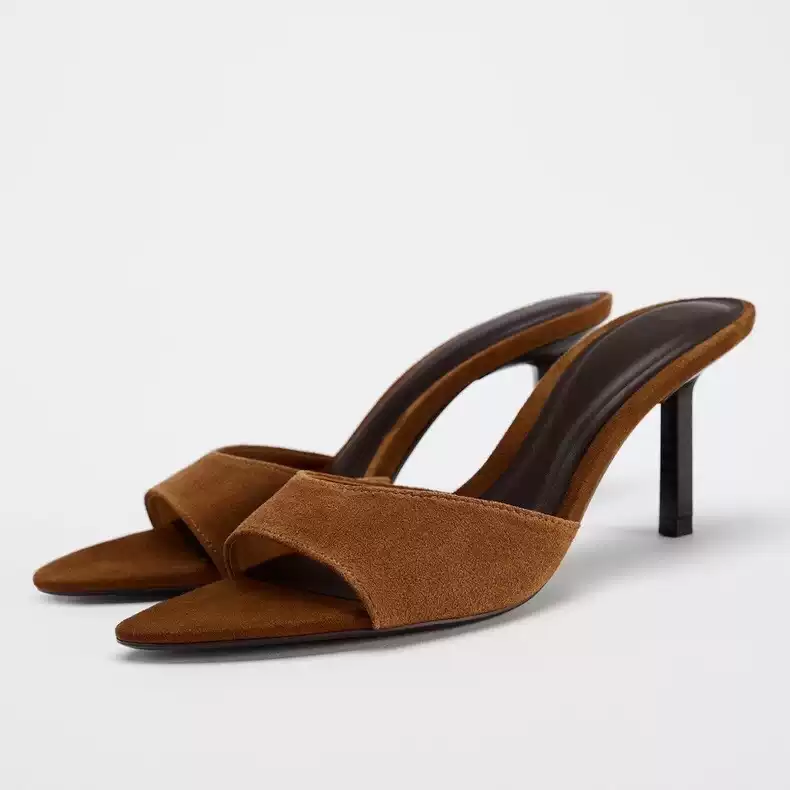 Mocha Suede Mules