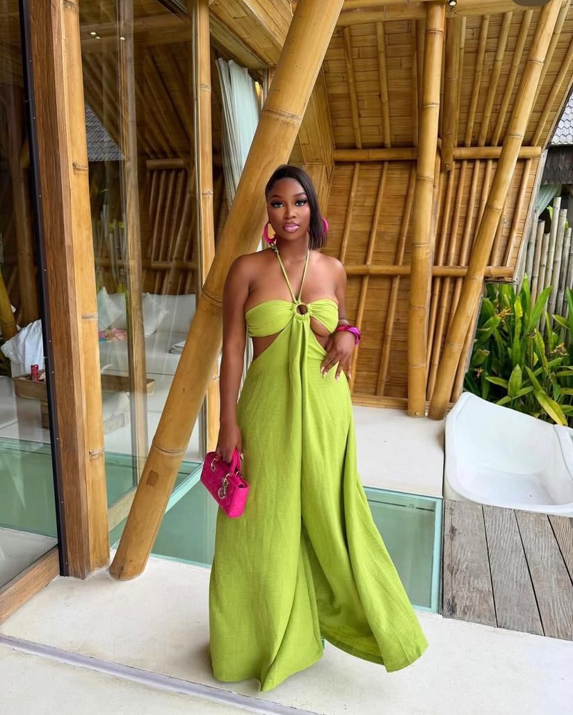 Lime Mirage Cutout Maxi Dress