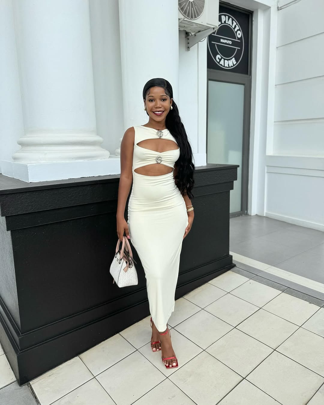 Shell cutout dress