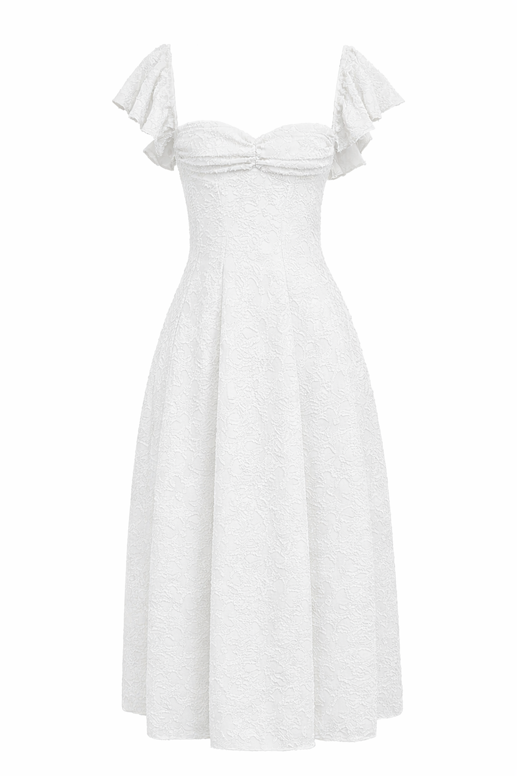 Blush Pink Lace Sweetheart Midi