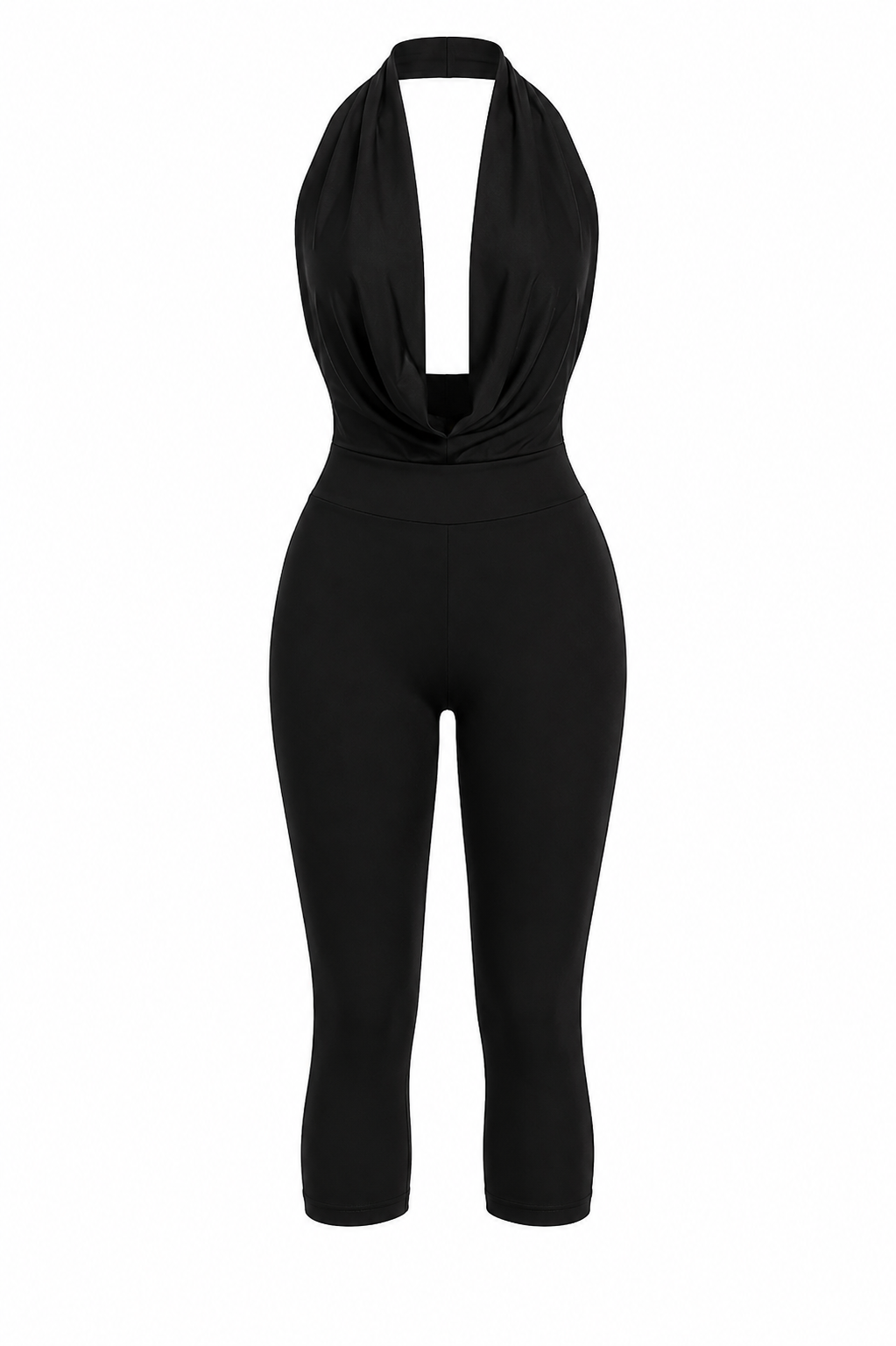 Midnight Muse Halter Capri Jumpsuit