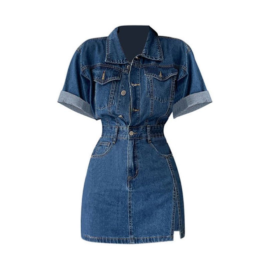 Denim mini dress