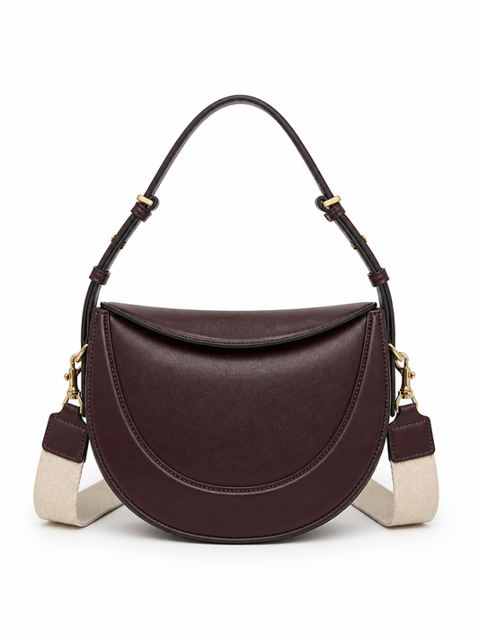 Espresso Luxe Half Moon Bag