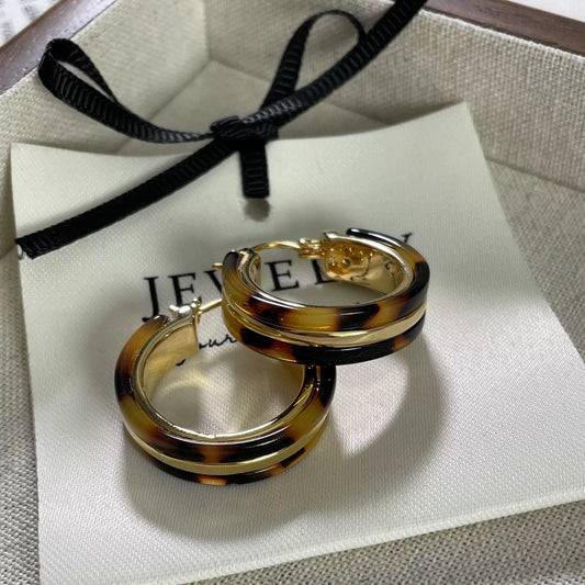 Tortoise Shell Luxe Hoops