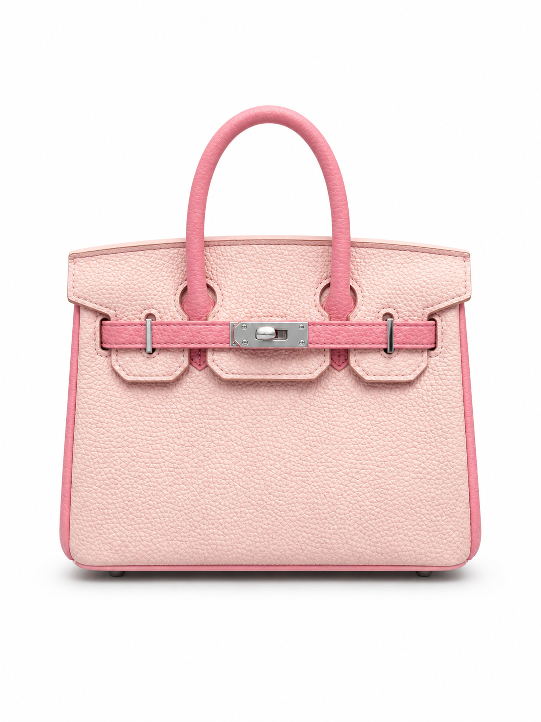 Blush Candy Two-Tone Luxe Top Handle Bag