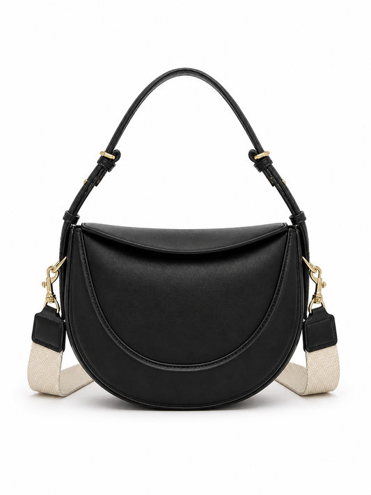 Noir Luxe Half Moon Bag