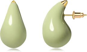 Sage Teardrop Studs