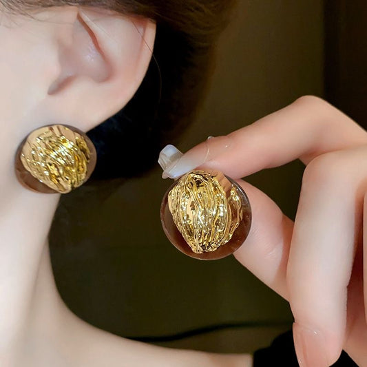 Molten Gold Statement Studs
