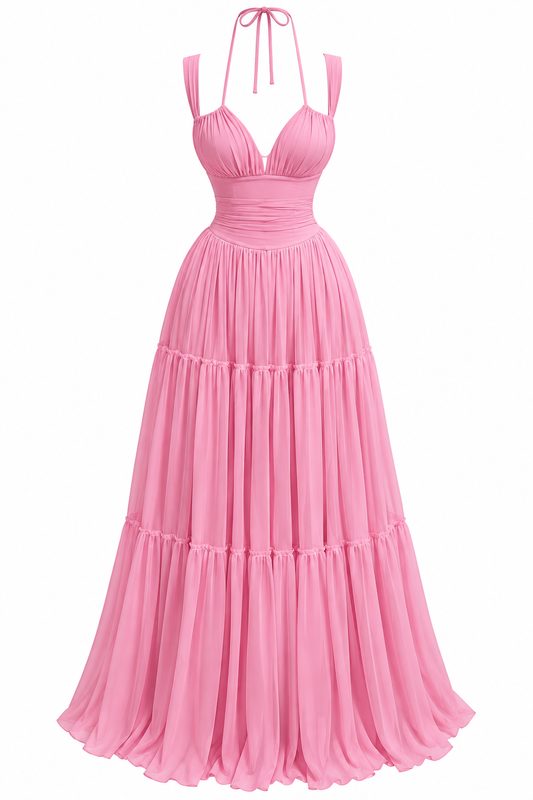 Pink Paradise Tiered Maxi Dress