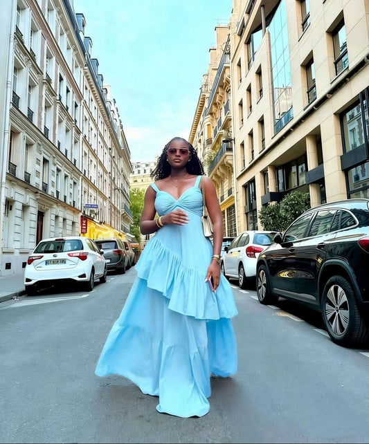 Parisian Flame Ruffle Maxi