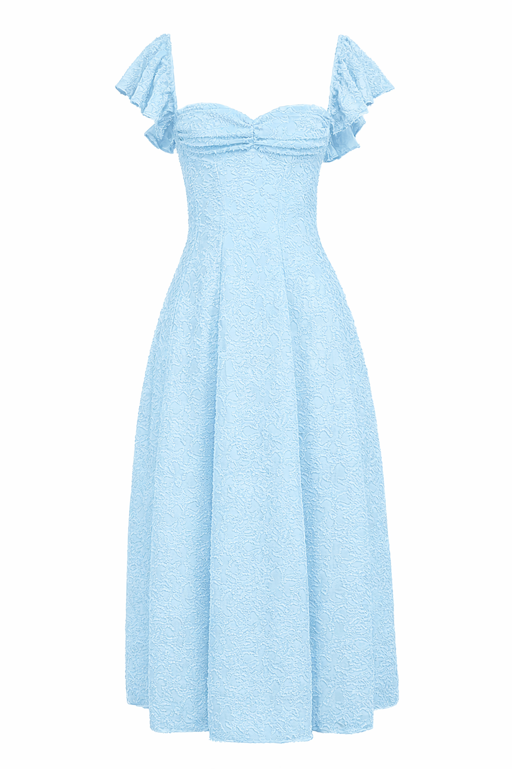 Blush Pink Lace Sweetheart Midi