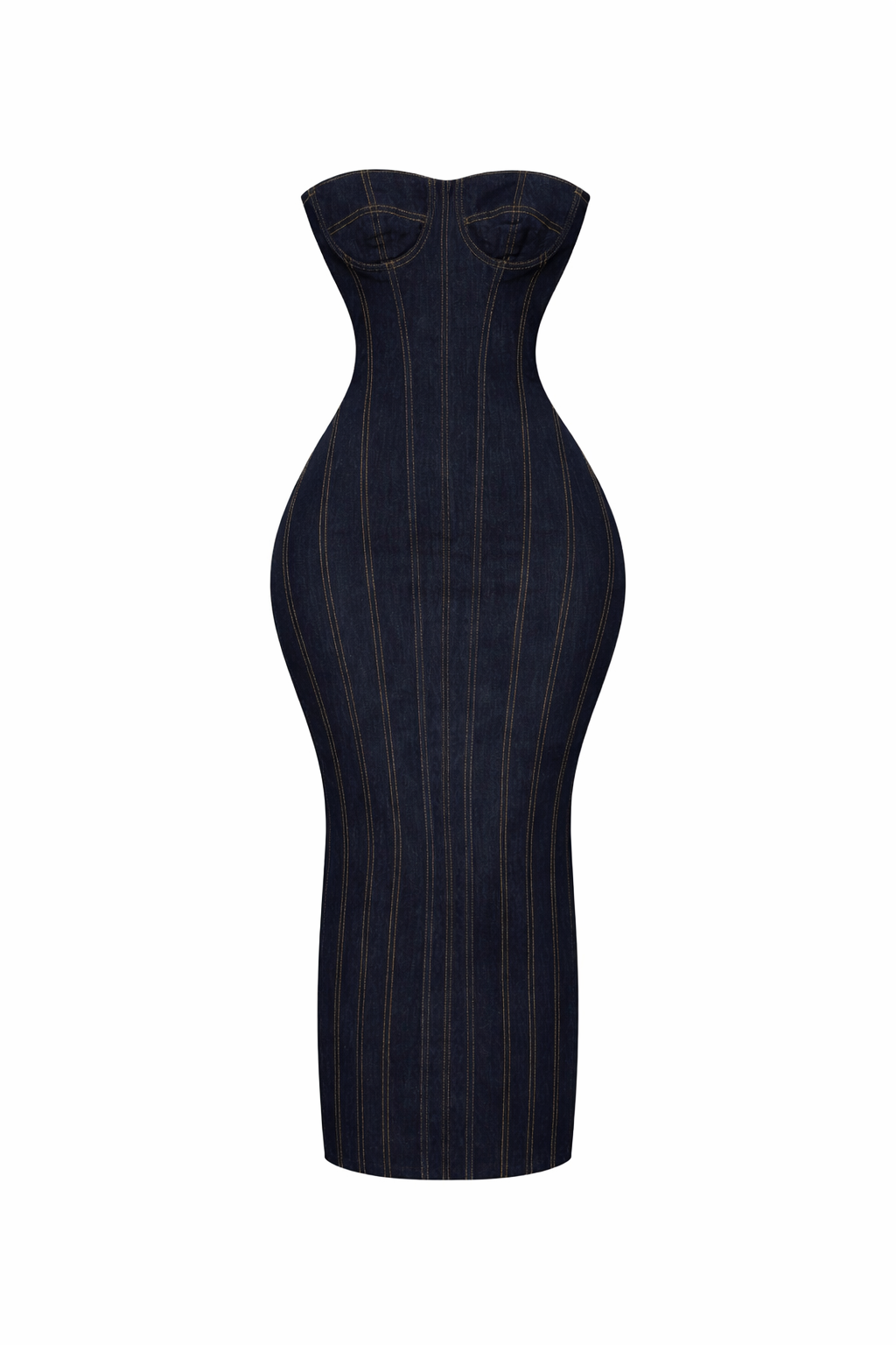 Denim boobtube dress