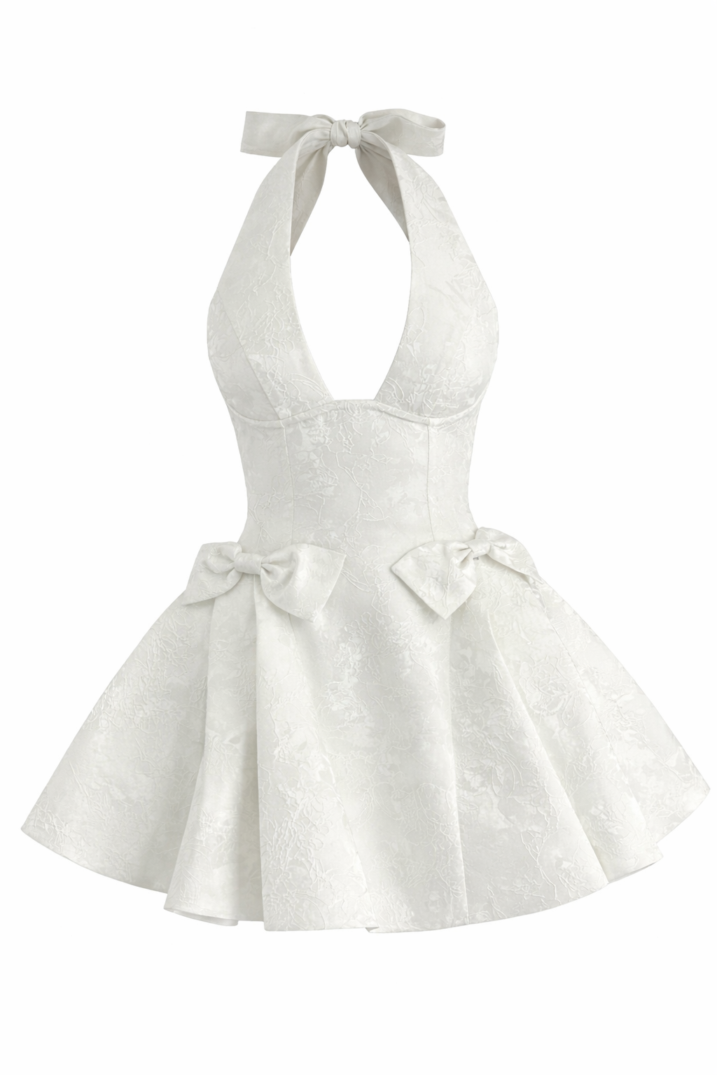 Rosette Bow-Back Jacquard Mini