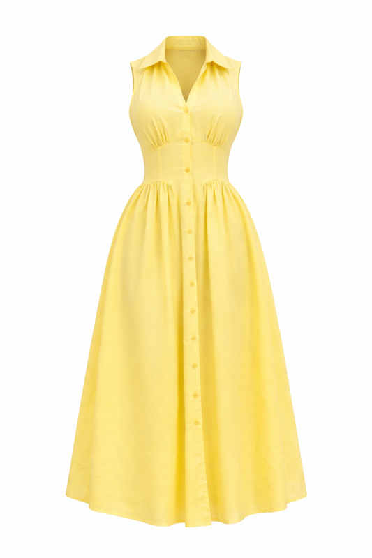 Lemon Grace Midi Dress