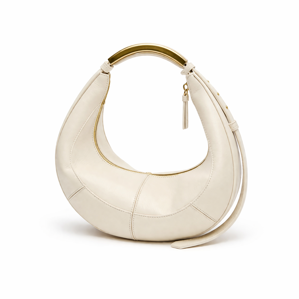 White Crescent Luxe Bag