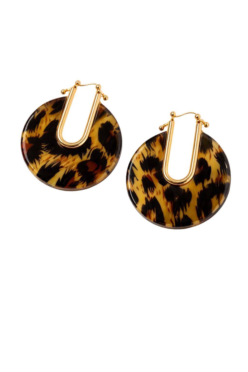 Leopard Disc Hoops