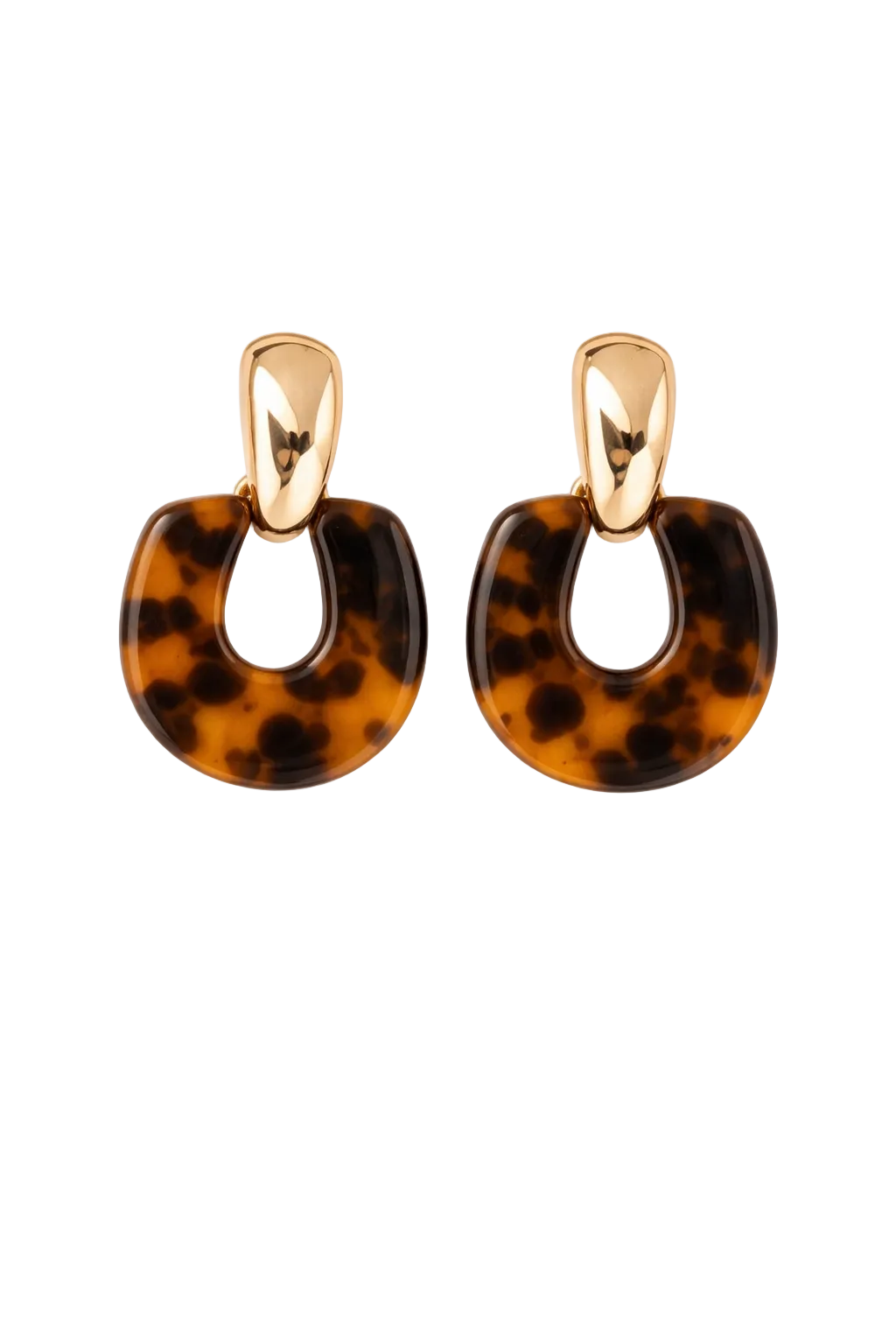 Tortoise Gold Arc Earrings