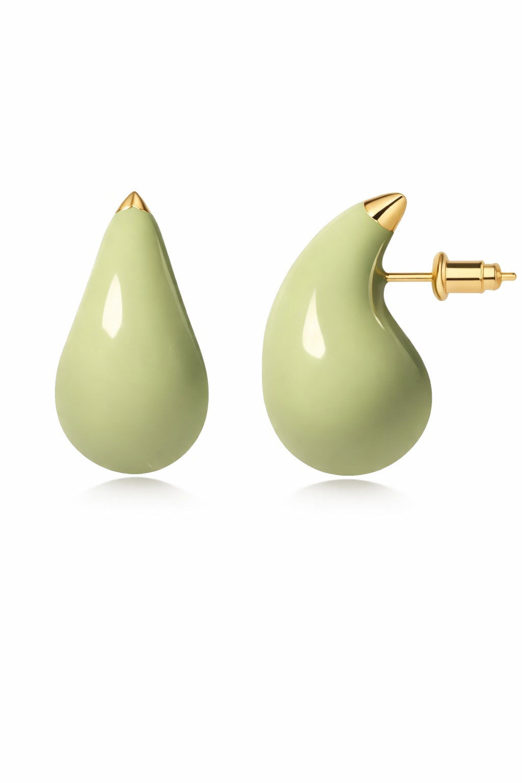 Sage Teardrop Studs