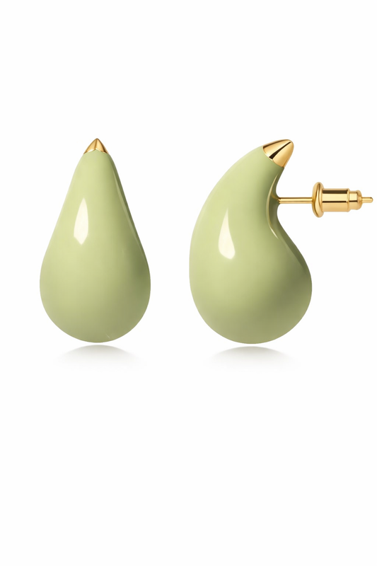 Sage Teardrop Studs