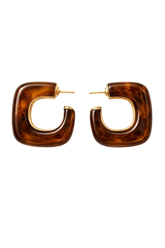 Amber Square Hoops