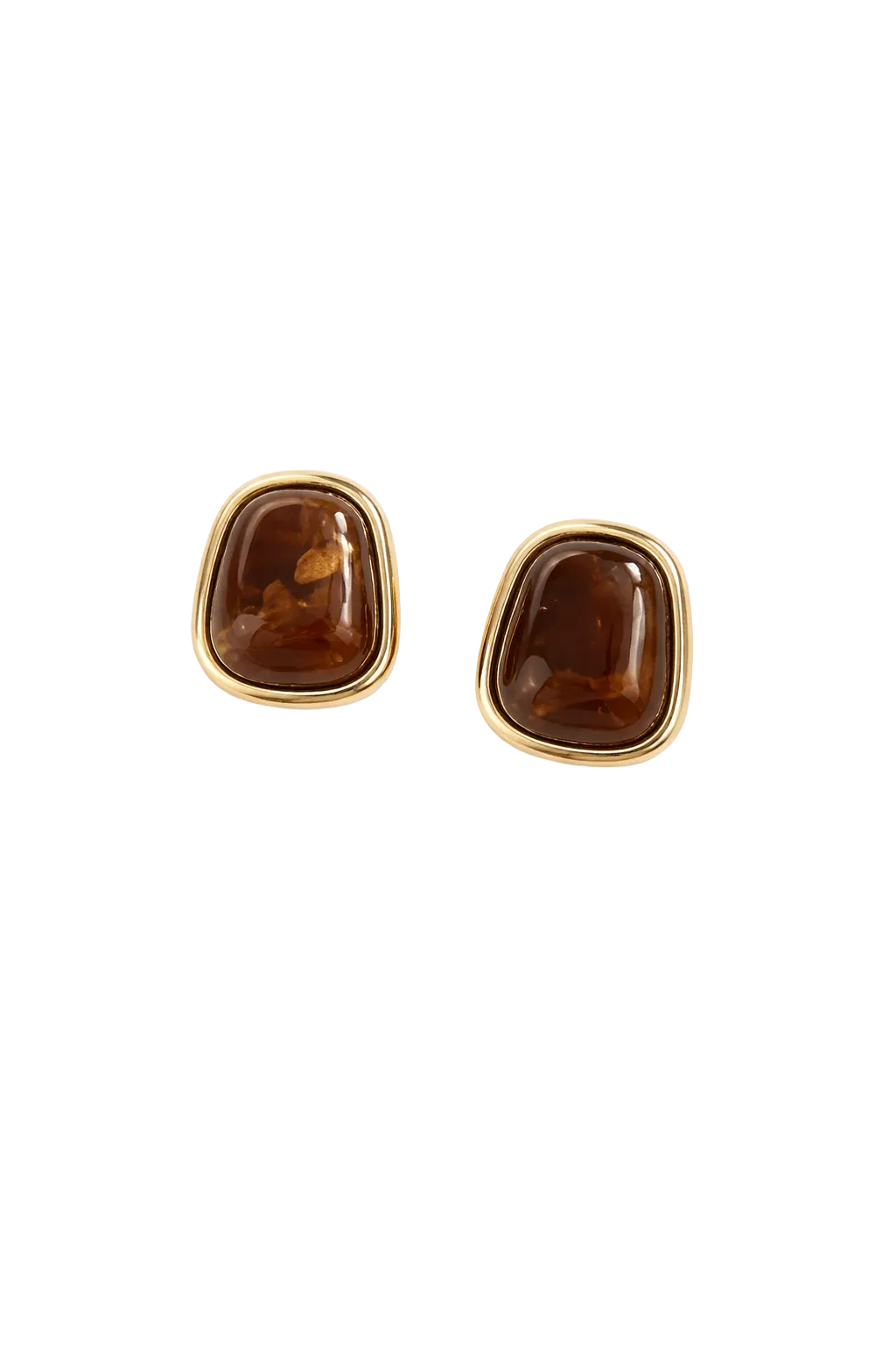 Amber Gem Studs