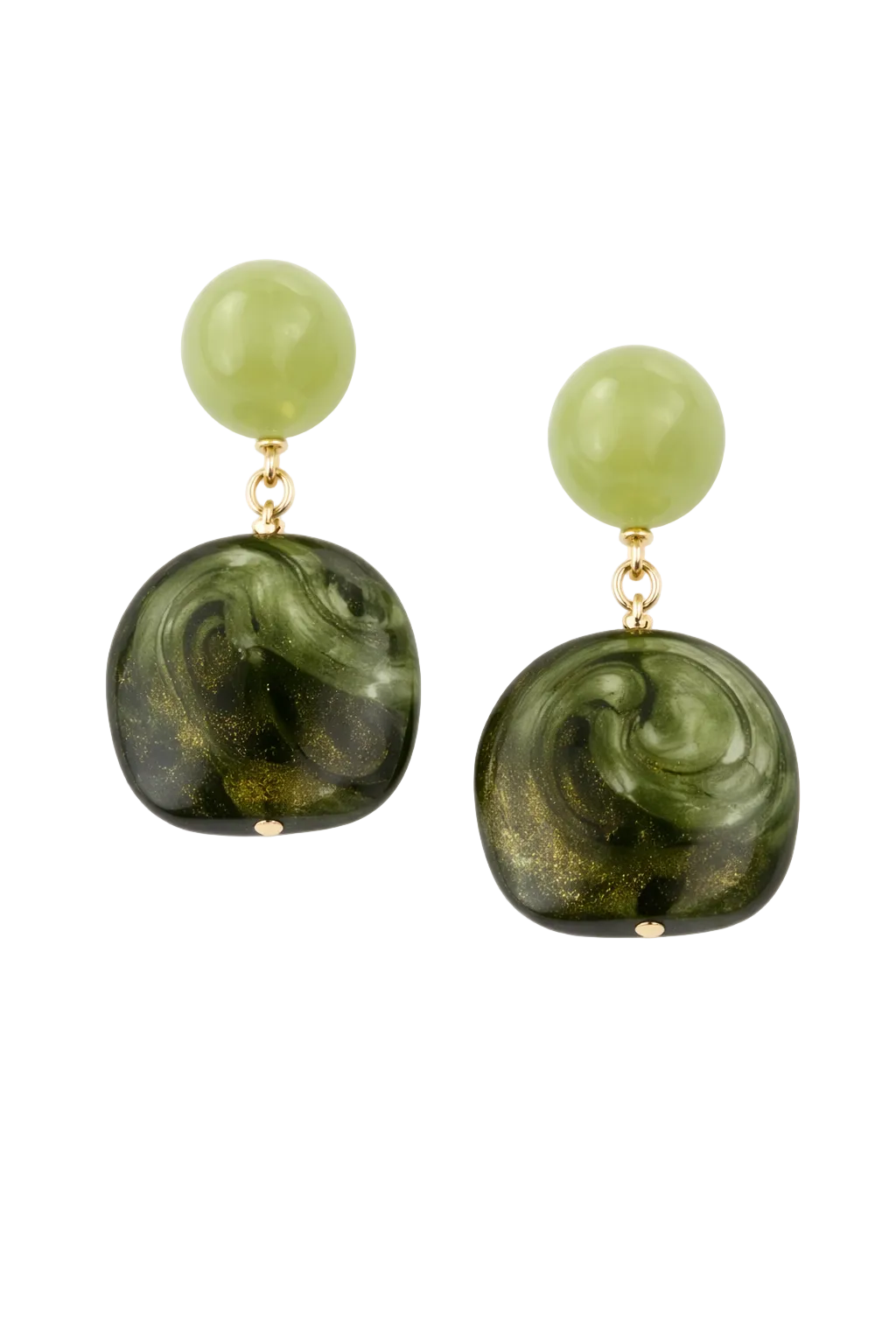 Olive Glow Drop Earrings