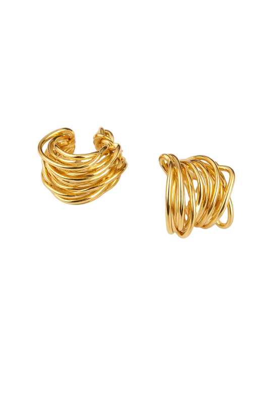 Golden Tangle Hoops