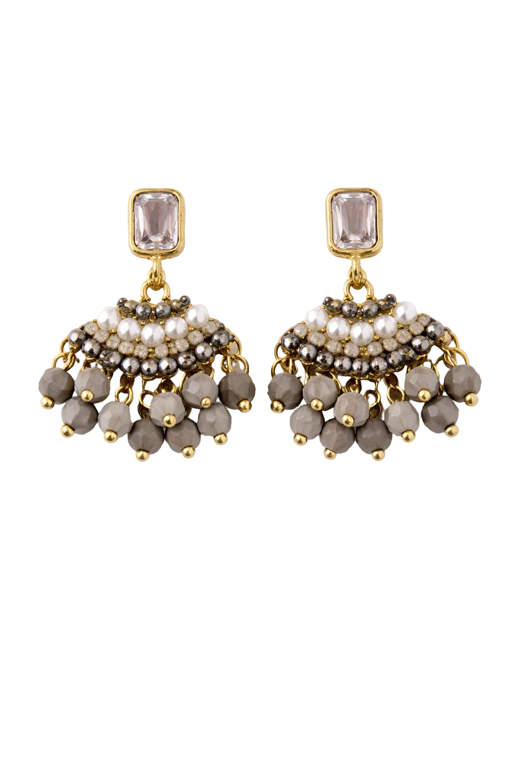 Crystal Pearl Cascade Earrings