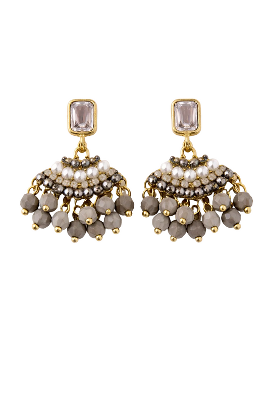 Crystal Pearl Cascade Earrings