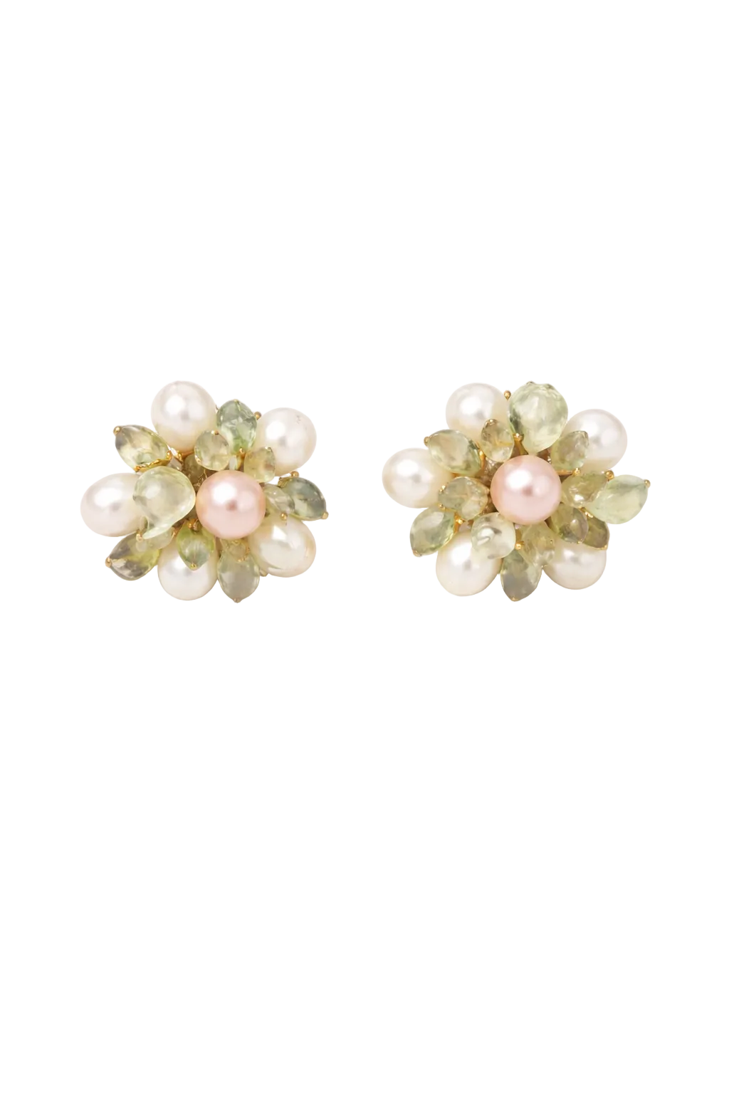 Crystal Bloom Pearl Cluster Studs