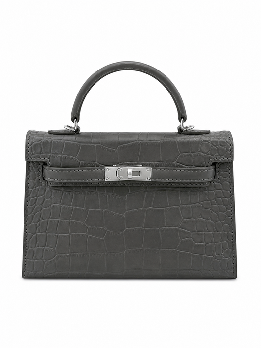 Ash Croc Luxe Top Handle Bag