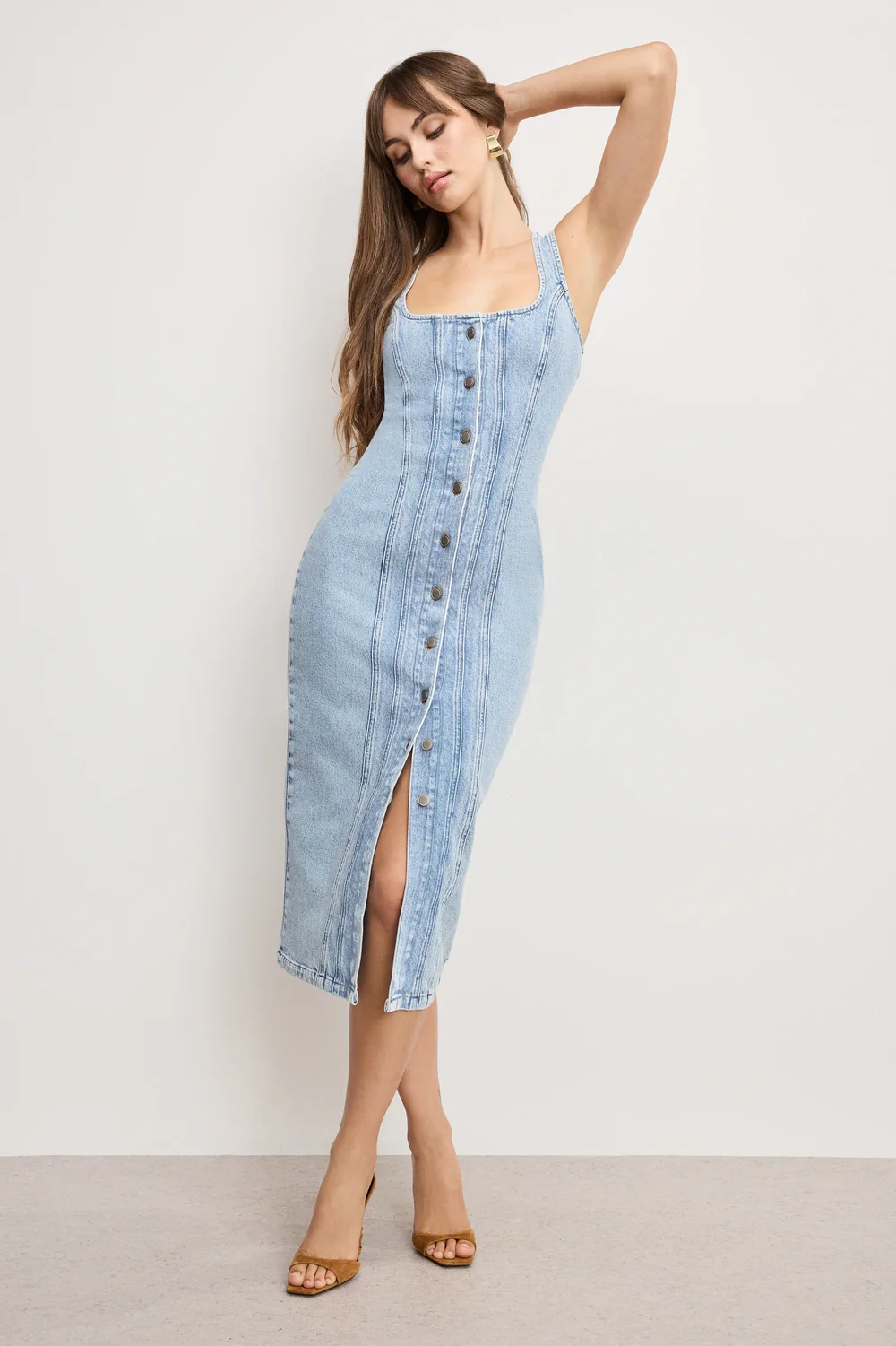 City Chic Maxi Denim Dress