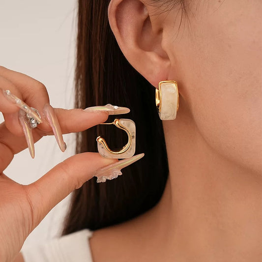Ivory Square Hoops