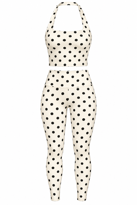 Monroe Polka Dot Halter Legging Set