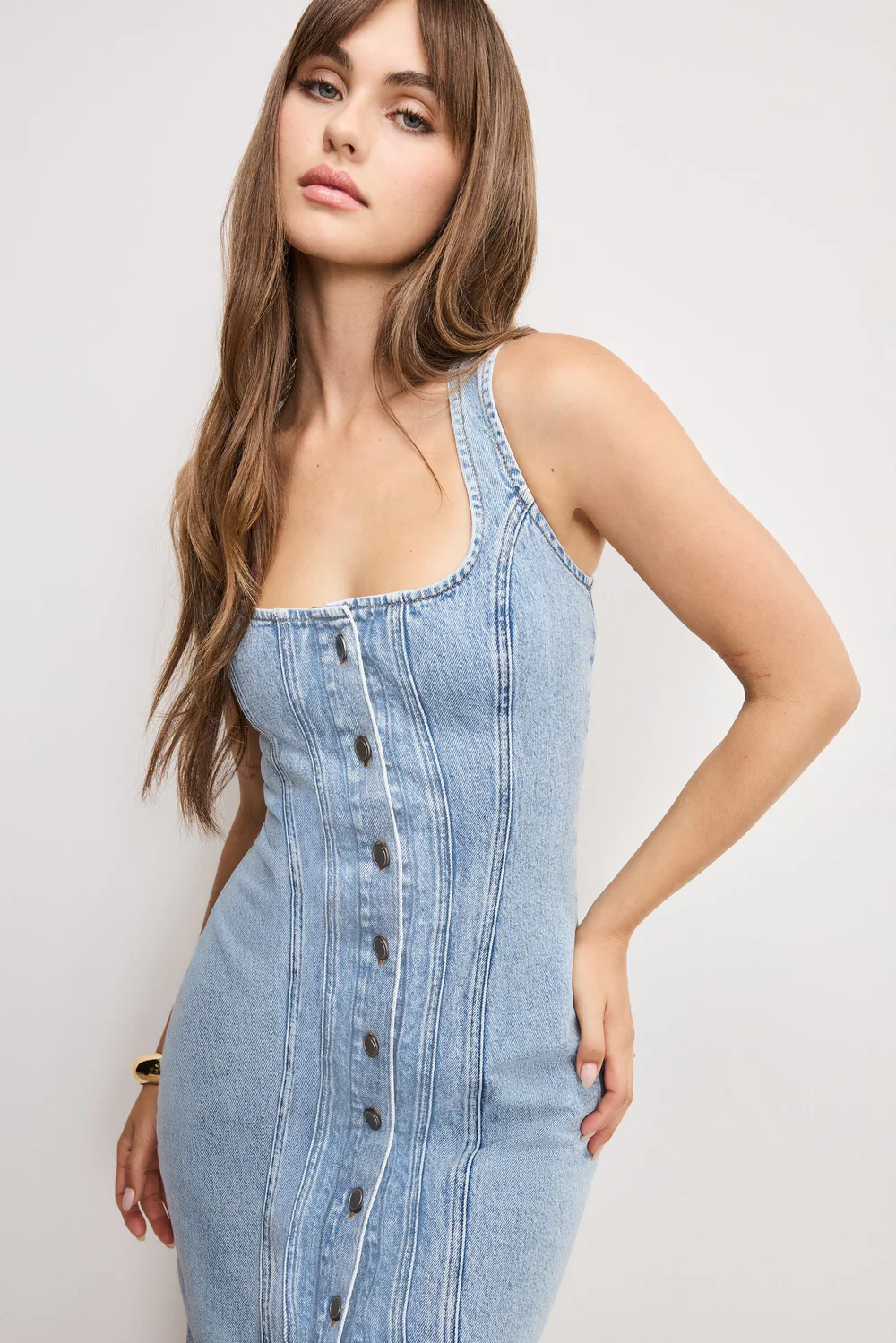 City Chic Maxi Denim Dress