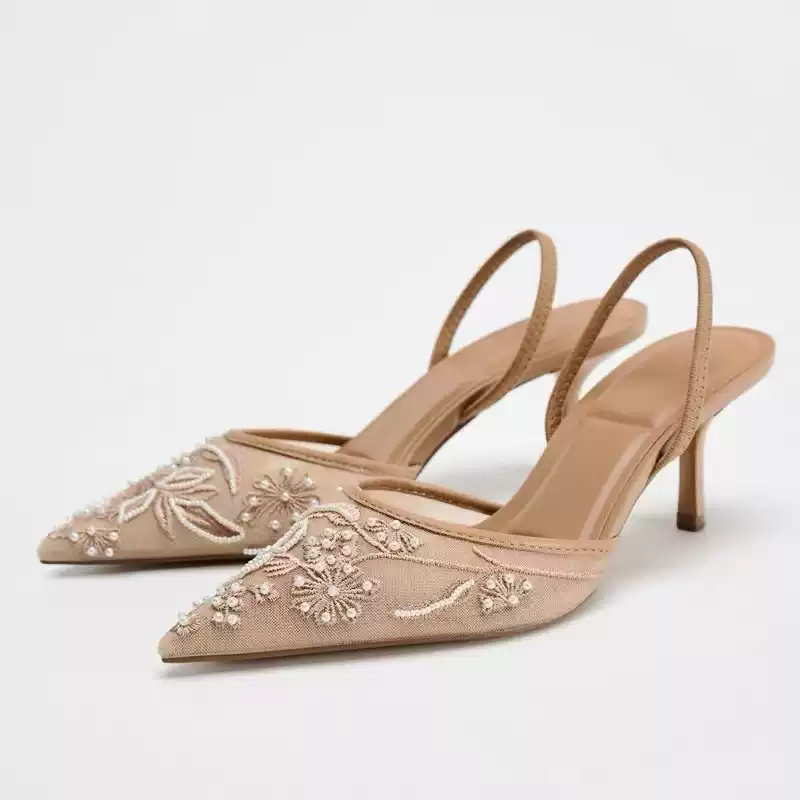 Champagne Blossom Slingbacks
